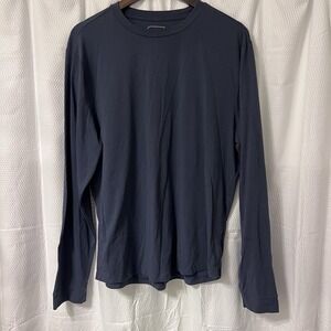 Stylus Prussian Blue Long Sleeve T-Shirt Men's Size Large Pima Cotton Elegant EC